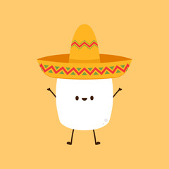 Marshmallow cartoon. marshmallow character design. Marshmallow vector.