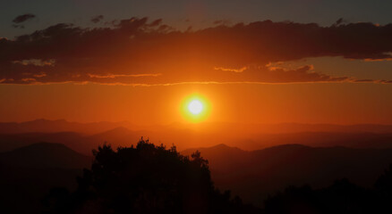 Sunset over mountains