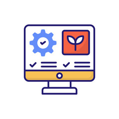 Farm Management Flat Filled Style Icon. EPS File 10