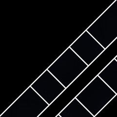 black background with white rectangular geometric shapes and patterns  