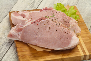 Raw pork meat steak for grill