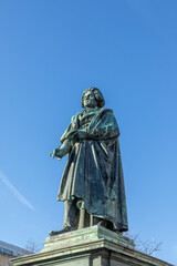 statue of famous composer Ludwig van Beethoven -  located on Munsterplatz in the city of Bonn in Germany.