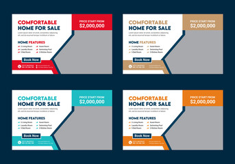 Modern Real Estate Web Banner Set Template Design