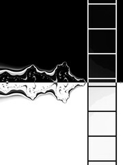 both positive and negative surreal abstract imagery with white ladder outlines against black background making creative shapes patterns and designs 