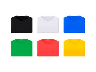 Set of colorful t-shirts isolated on white