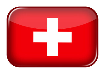 Switzerland web icon rectangle button with clipping path 3d illustration
