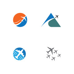 Set Airplane icon vector illustration design Logo Template