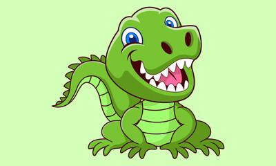 Funny Alligator Cartoon Vector Illustration