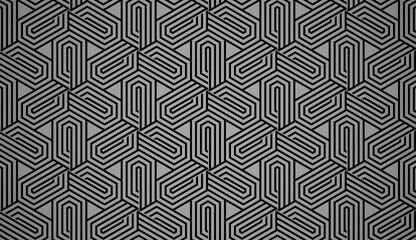 Abstract geometric pattern. A seamless vector background. Black and gray ornament. Graphic modern pattern. Simple lattice graphic design