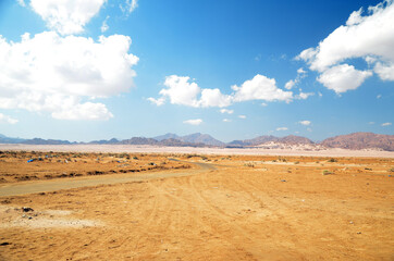 Motion blure. Jeep safari.Photos were taken while driving. Desert of Sinai Peninsula, Egypt. Near Sharm El Sheikh