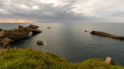 Coast skyline landscape in Biarritz in France