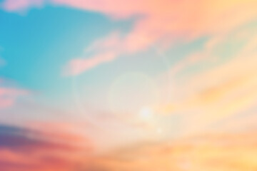 Naklejka na ściany i meble Blurred Nature Sky Background Abstract Style Pastel Tone