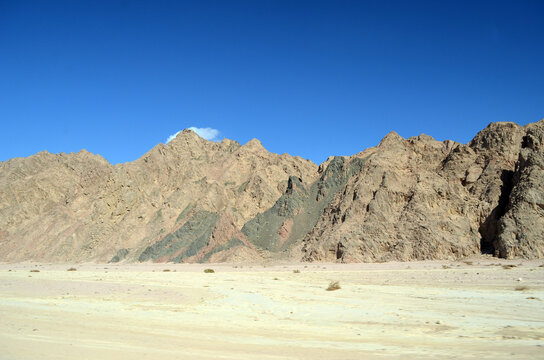 Motion blure. Jeep safari.Photos were taken while driving. Desert of Sinai Peninsula, Egypt. Near Sharm El Sheikh