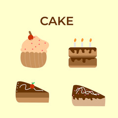 cartoon illustration of a very delicious cake