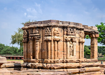 Fototapeta premium Ancient stone temple monument at Pattadakal , Karnataka, India.