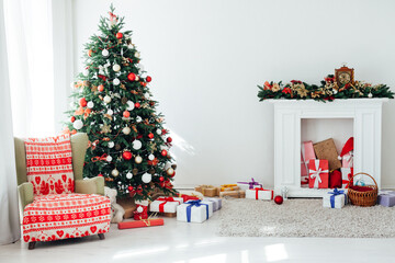 Christmas decor home Christmas tree with gifts for the new year