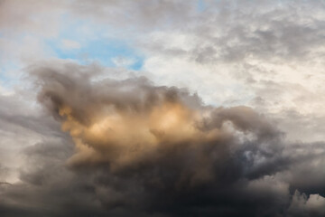 Dramatic sky with stormy clouds
