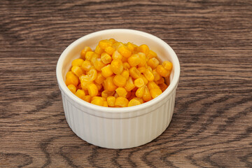 Sweet corn seeds in the bowl