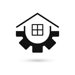 Home Gear Logo Design Template Inspiration. Vector illustration