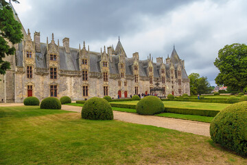 Josselin, France. The facade of the residential part of the castle