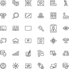 internet vector icon set such as: transmission, approve, hashtag, label, collaboration, identity, game streaming, mind, content, round, browser, ethereum, keywords, compliance, intelligence, success