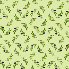 Obraz na płótnie Canvas Seamless background with olive leaves. Ideal for printing on fabric or paper.