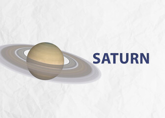 Saturn planet with ring of Solar system. Space infographics. Science fiction 3D rendered illustration. Elements of this image were furnished by NASA