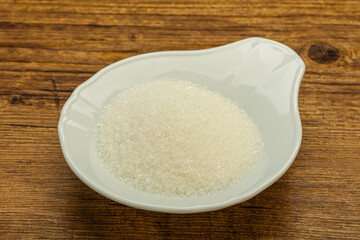 White sugar in the bowl