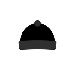 Winter cap icon, Christmas symbol, flat design template, vector illustration