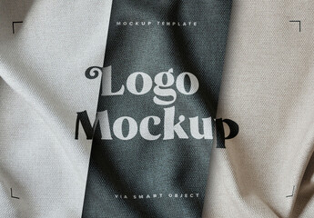 Fabric Print Effect Logo Mockup