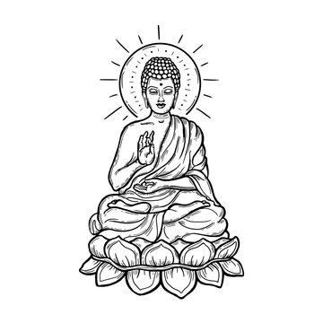 Learn How to Draw a Laughing Buddha (Buddhism) Step by Step : Drawing  Tutorials