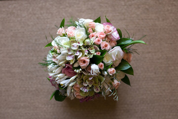 Beautiful bouquet of colorful bridal flowers for that special day