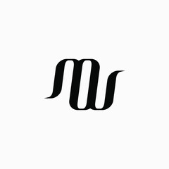 Fototapeta na wymiar initials MW logo on a clean white background
