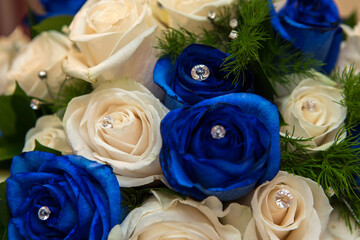 Beautiful bouquet of colorful bridal flowers for that special day