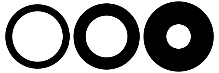 Fototapeta na wymiar Set of black circle icon. Vector round symbols