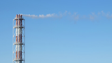 Urban industrial landscape, air pollution, smog emissions