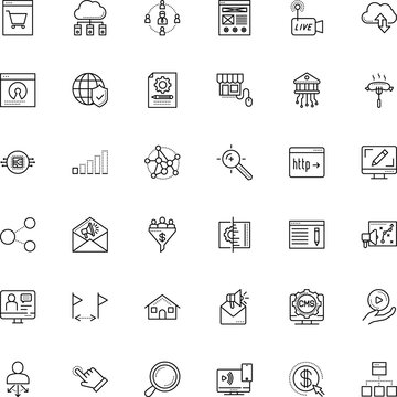 internet vector icon set such as: box, life, block chain, source, target, optical, pack, sign symbol, copywriting, conceptual, fork, newsletter, datacenter, friendship, green, loyalty