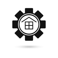 Home Gear Logo Design Template Inspiration. Vector illustration