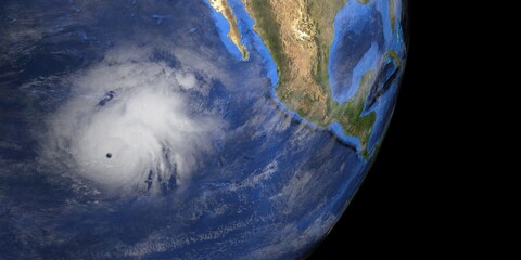 Tropical Storm Polo shown from Space. Extremely detailed and realistic  high resolution 3d illustration. Elements of this image have been furnished by NASA.