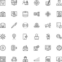 internet vector icon set such as: excel, conceptual, freelance, server, ecommerce, connection, bit, useful, repair man, smart key, mechanism, elections, research, exchange, game streaming, software
