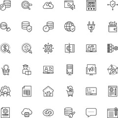 internet vector icon set such as: teaching, linear, hyperlink, geography, cartoon, web layout, monitoring, card, flowchart, display, trade, automation, sheet, agreement, device, firewall, copywriting