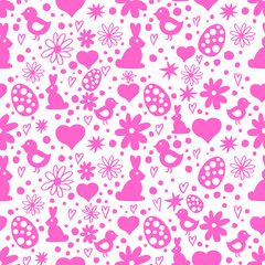 vector simple seamless pink easter pattern