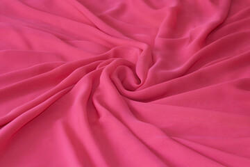 Obraz premium beautiful delicate fabric Dark pink,pink fabric with folds in the center of the rose shape