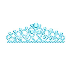Beautiful tiaras, crowns, tiaras of a woman with precious stones. Vector illustration. Icon © Oleg