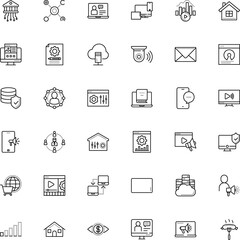 internet vector icon set such as: fork, meal, sell, partnership, manager, thermostat, secured, webpage, web hosting, pad, automation, postage, graph, computer-based, net, specialist, programming