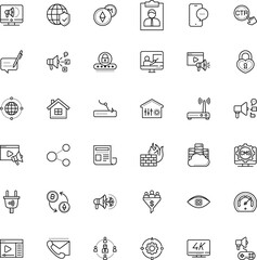 Fototapeta premium internet vector icon set such as: campaign, sales, consultant, science, password, workflow, eye, generation, browser, machine, useful, leads, equipment, minimalistic, gateway, presentations