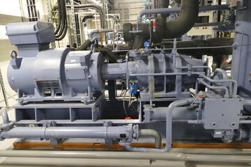Ammonia NH3 industrial refrigeration screw compressor (natural refrigerant NH3 in modern system is...