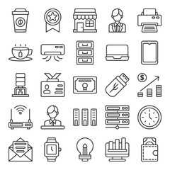 Work Space icon pack for your web site design, logo, app, UI. Vector graphics illustration and editable stroke. EPS 10.