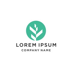 Abstract Leaf Logo design vector template linear style.