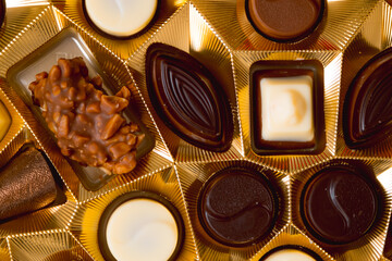 chocolate candies in the box